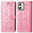 Funda de Cuero Cartera con Soporte Patron de Moda Carcasa S03D para Motorola Moto G54 5G Rosa