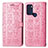 Funda de Cuero Cartera con Soporte Patron de Moda Carcasa S03D para Motorola Moto G60s Rosa