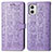 Funda de Cuero Cartera con Soporte Patron de Moda Carcasa S03D para Motorola Moto G73 5G Morado