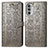 Funda de Cuero Cartera con Soporte Patron de Moda Carcasa S03D para Motorola Moto G82 5G Gris