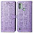 Funda de Cuero Cartera con Soporte Patron de Moda Carcasa S03D para Nokia C31 Morado