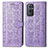 Funda de Cuero Cartera con Soporte Patron de Moda Carcasa S03D para OnePlus 9 Pro 5G Morado