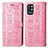 Funda de Cuero Cartera con Soporte Patron de Moda Carcasa S03D para OnePlus 9R 5G Rosa