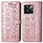 Funda de Cuero Cartera con Soporte Patron de Moda Carcasa S03D para OnePlus Ace Pro 5G Oro Rosa