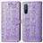 Funda de Cuero Cartera con Soporte Patron de Moda Carcasa S03D para OnePlus Nord CE 5G Morado