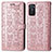 Funda de Cuero Cartera con Soporte Patron de Moda Carcasa S03D para Oppo A55S 5G Oro Rosa