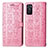 Funda de Cuero Cartera con Soporte Patron de Moda Carcasa S03D para Oppo A55S 5G Rosa