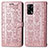 Funda de Cuero Cartera con Soporte Patron de Moda Carcasa S03D para Oppo A74 4G Oro Rosa