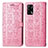 Funda de Cuero Cartera con Soporte Patron de Moda Carcasa S03D para Oppo A74 4G Rosa