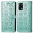 Funda de Cuero Cartera con Soporte Patron de Moda Carcasa S03D para Oppo A74 4G Verde