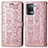 Funda de Cuero Cartera con Soporte Patron de Moda Carcasa S03D para Oppo F19 Pro Oro Rosa