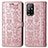 Funda de Cuero Cartera con Soporte Patron de Moda Carcasa S03D para Oppo F19 Pro+ Plus 5G Oro Rosa