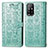 Funda de Cuero Cartera con Soporte Patron de Moda Carcasa S03D para Oppo F19 Pro+ Plus 5G Verde