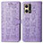 Funda de Cuero Cartera con Soporte Patron de Moda Carcasa S03D para Oppo F21 Pro 4G Morado