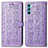 Funda de Cuero Cartera con Soporte Patron de Moda Carcasa S03D para Oppo K9 Pro 5G Morado