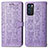 Funda de Cuero Cartera con Soporte Patron de Moda Carcasa S03D para Oppo Reno6 5G Morado