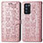 Funda de Cuero Cartera con Soporte Patron de Moda Carcasa S03D para Oppo Reno6 Pro 5G India Oro Rosa