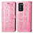 Funda de Cuero Cartera con Soporte Patron de Moda Carcasa S03D para Oppo Reno6 Pro 5G India Rosa