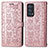 Funda de Cuero Cartera con Soporte Patron de Moda Carcasa S03D para Oppo Reno6 Pro 5G Oro Rosa