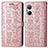 Funda de Cuero Cartera con Soporte Patron de Moda Carcasa S03D para Realme 10 Pro 5G Oro Rosa