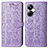 Funda de Cuero Cartera con Soporte Patron de Moda Carcasa S03D para Realme 10 Pro+ Plus 5G Morado