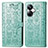 Funda de Cuero Cartera con Soporte Patron de Moda Carcasa S03D para Realme 10 Pro+ Plus 5G Verde