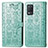 Funda de Cuero Cartera con Soporte Patron de Moda Carcasa S03D para Realme 8 5G Verde