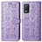 Funda de Cuero Cartera con Soporte Patron de Moda Carcasa S03D para Realme 8s 5G Morado