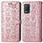 Funda de Cuero Cartera con Soporte Patron de Moda Carcasa S03D para Realme 8s 5G Oro Rosa