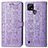 Funda de Cuero Cartera con Soporte Patron de Moda Carcasa S03D para Realme C21 Morado