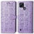 Funda de Cuero Cartera con Soporte Patron de Moda Carcasa S03D para Realme C21Y Morado