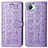 Funda de Cuero Cartera con Soporte Patron de Moda Carcasa S03D para Realme C30 Morado