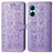 Funda de Cuero Cartera con Soporte Patron de Moda Carcasa S03D para Realme C33 (2023) Morado