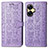 Funda de Cuero Cartera con Soporte Patron de Moda Carcasa S03D para Realme C55 Morado