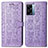 Funda de Cuero Cartera con Soporte Patron de Moda Carcasa S03D para Realme Narzo 50 5G Morado