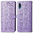 Funda de Cuero Cartera con Soporte Patron de Moda Carcasa S03D para Samsung Galaxy A02 Morado