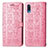 Funda de Cuero Cartera con Soporte Patron de Moda Carcasa S03D para Samsung Galaxy A02 Oro Rosa