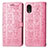 Funda de Cuero Cartera con Soporte Patron de Moda Carcasa S03D para Samsung Galaxy A03 Core Oro Rosa