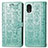 Funda de Cuero Cartera con Soporte Patron de Moda Carcasa S03D para Samsung Galaxy A03 Core Verde