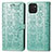 Funda de Cuero Cartera con Soporte Patron de Moda Carcasa S03D para Samsung Galaxy A03 Verde