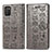 Funda de Cuero Cartera con Soporte Patron de Moda Carcasa S03D para Samsung Galaxy A03s Gris