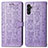 Funda de Cuero Cartera con Soporte Patron de Moda Carcasa S03D para Samsung Galaxy A04s Morado