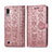 Funda de Cuero Cartera con Soporte Patron de Moda Carcasa S03D para Samsung Galaxy A10 Oro Rosa