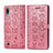 Funda de Cuero Cartera con Soporte Patron de Moda Carcasa S03D para Samsung Galaxy A10 Rosa