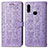 Funda de Cuero Cartera con Soporte Patron de Moda Carcasa S03D para Samsung Galaxy A10s Morado