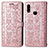 Funda de Cuero Cartera con Soporte Patron de Moda Carcasa S03D para Samsung Galaxy A10s Rosa