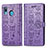 Funda de Cuero Cartera con Soporte Patron de Moda Carcasa S03D para Samsung Galaxy A20 Morado