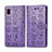 Funda de Cuero Cartera con Soporte Patron de Moda Carcasa S03D para Samsung Galaxy A20 SC-02M SCV46 Morado