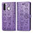 Funda de Cuero Cartera con Soporte Patron de Moda Carcasa S03D para Samsung Galaxy A21 European Morado