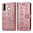 Funda de Cuero Cartera con Soporte Patron de Moda Carcasa S03D para Samsung Galaxy A21 European Rosa